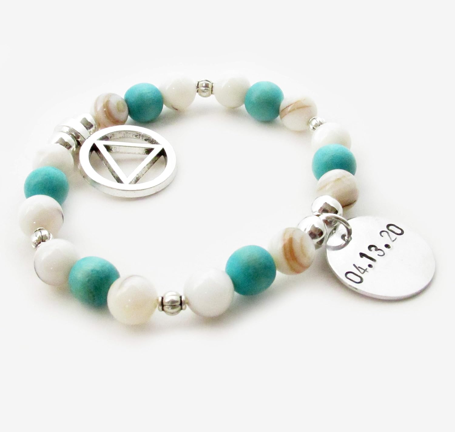 Personalized Sobriety Anniversary Bracelet with AA Charm - Supportive Gifts for Women in Addiction Recovery - Customizable Recovery Jewelry