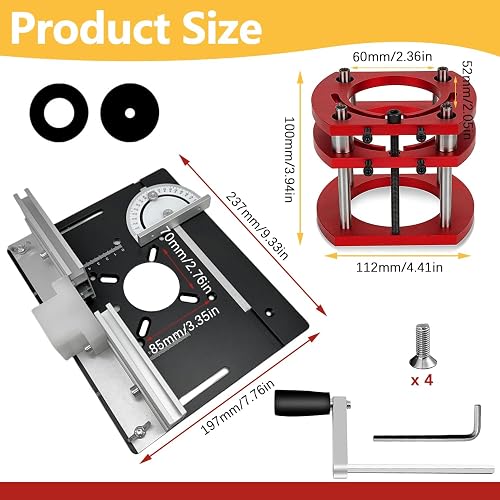 Set di Piastra Fresatrice Da Banco in Alluminio, Piastre per Fresatura con Router Lift, Accessori per Fresatrice per La Lavorazione Del Legno - 2