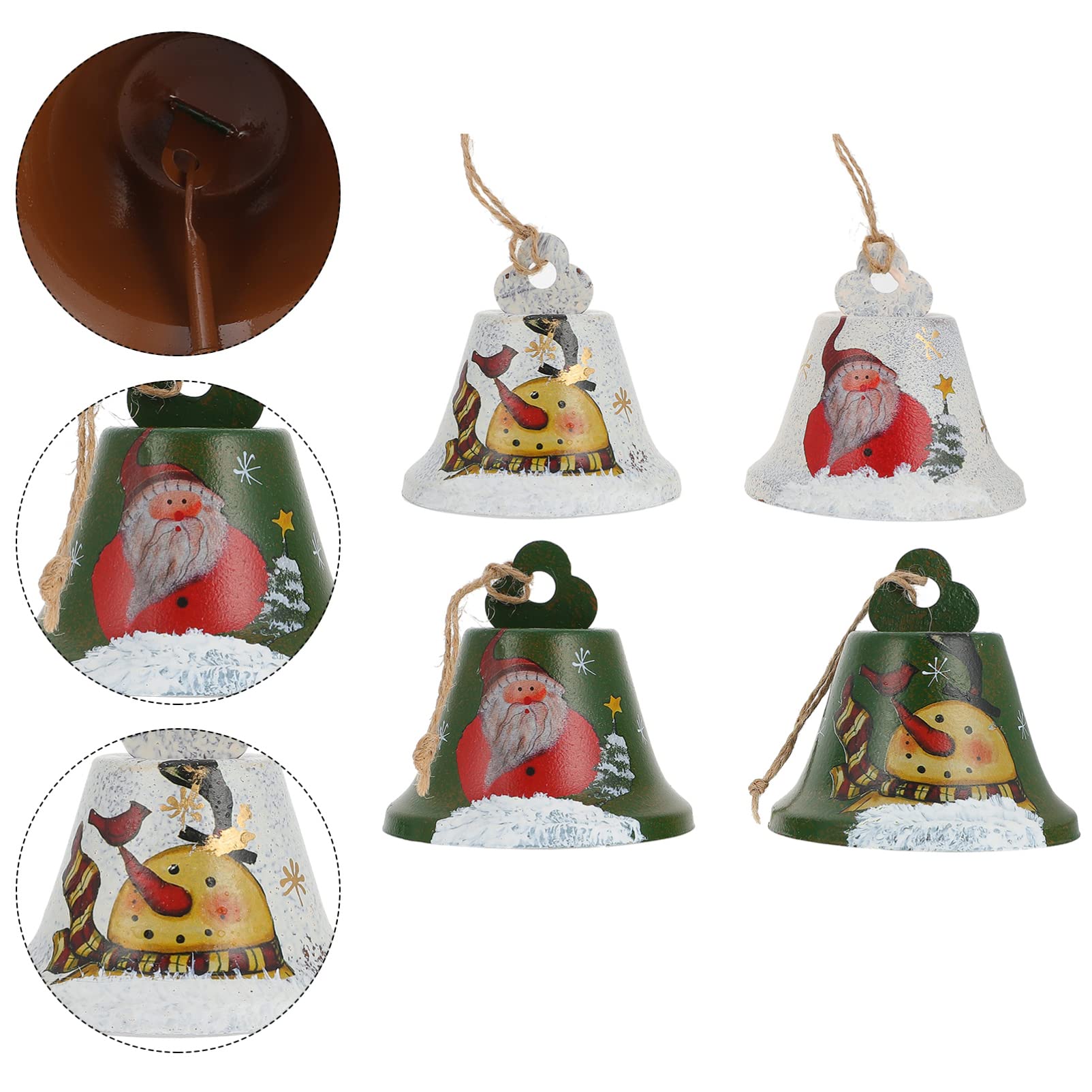 Cabilock 3 Set Campane Di Natale Alberi Di Natale Luci Per Esterni Luci Da Festoni Lucine All'aperto Luci Fatate Campana Appesa Al Festival Campana Sospesa Ferro Battuto 4 Pezzi * 3