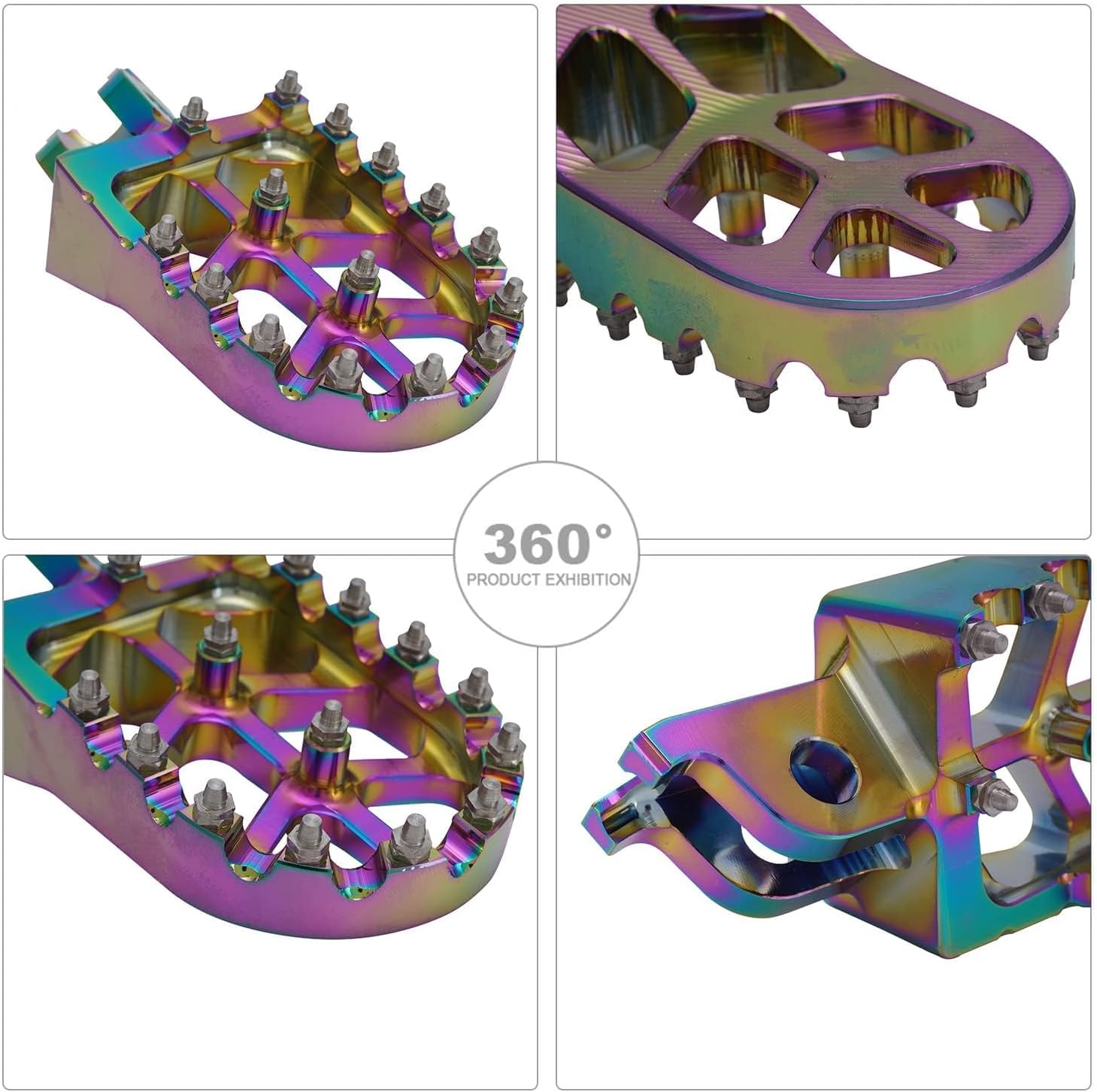 JFG RACING Dirt Bike Foot Pegs Motorcycle Footpegs Foot Pedals Rests CNC For CRF150R 07-23 CRF250R 04-23 CRF450R 02-23 CRF250L 12-21 CRF300L 21-23 CRF250X CRF450X CRF450RL CR125 CR250 Quenching