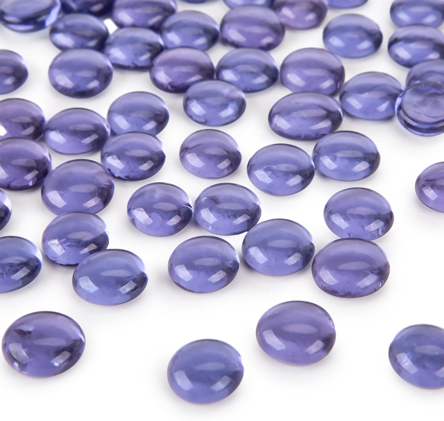 DomeStar 1LB Flat Glass Marbles, Purple Decorative Marbles for Vases Aquarium Pebbles Fish Tank Rocks Vase Fillers DIY Crafts Table Scatter Decor