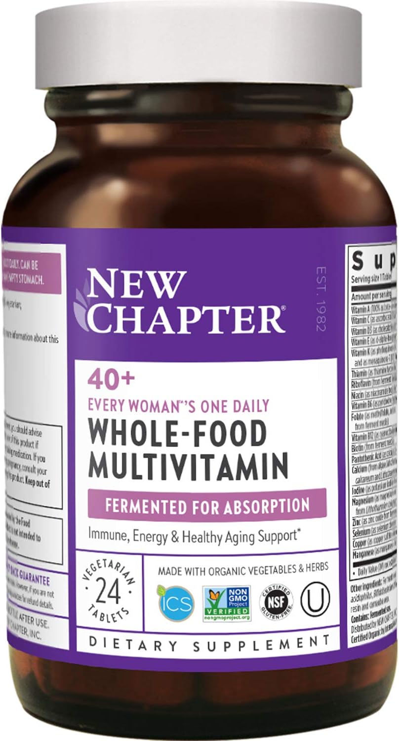 New Chapter Women's Multivitamin, Every Woman's One Daily 40+, Fermented with Probiotics + Vitamin D3 + B Vitamins + Organic Non-GMO Ingredients - 24 Count
