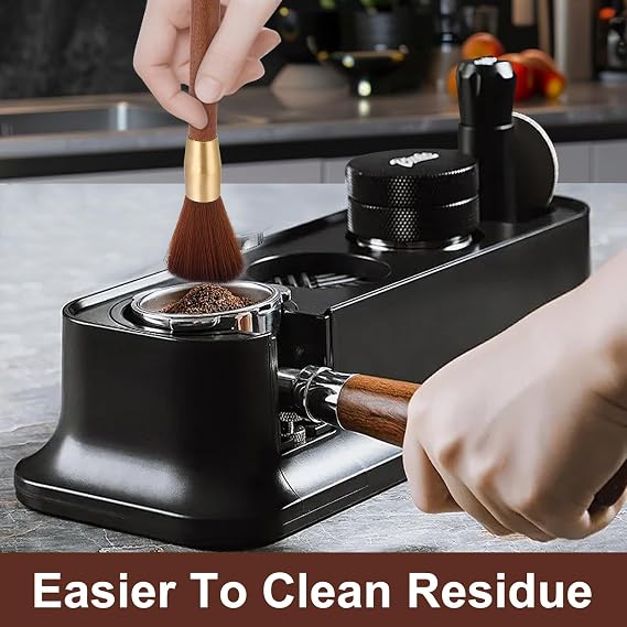 Coffee Machine Brush Set - 1 Wooden Handle Espresso Cleaning Brush With 2 Cloths for Grinder and Accessories