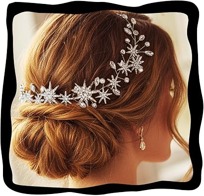 Casdre Star Hair Vine Rhinestone Bride Wedding Headband Bridal Headpieces Crystal Hair Accessories for Women and Girls