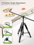 elitehood Phone Tripod for Overhead Video Recording – Updated Horizontal 59-inch Adjustable Tripod for iPhone with 25in Long Extendable Arm, 360° Rotation iPhone Tripod Stand for Overhead Recording