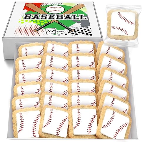 Galletas de béisbol envueltas individualmente, recuerdos de fiesta, paquete de 24 unidades de deportes a granel para niños Game League