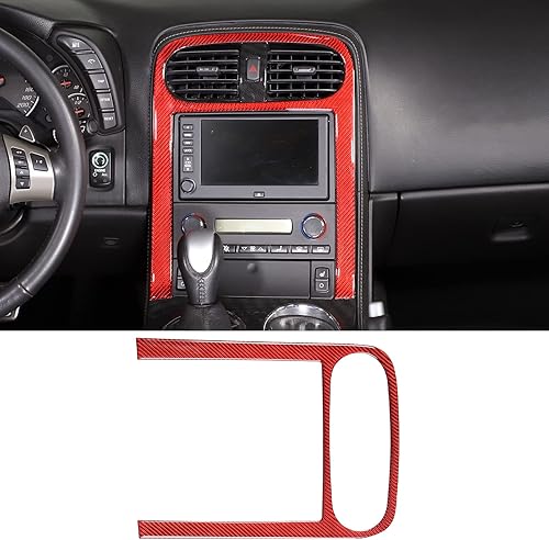 Miniatura 8 de PIUGILH Panel de control central de coche, fibra de carbono suave, marco de panel antiarañazos, cubierta decorativa para Corvette C6 2005-2013