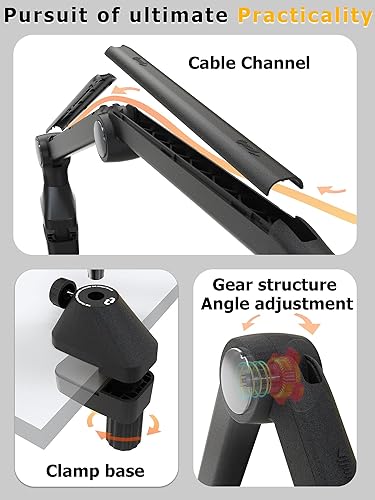 Miniatura 5 de Brazo de brazo de micrófono BA-30 - Brazo de estudio ajustable de 360 con rotación de 360, con rosca de 38 pulgadas 58 pulgadas para podcast,