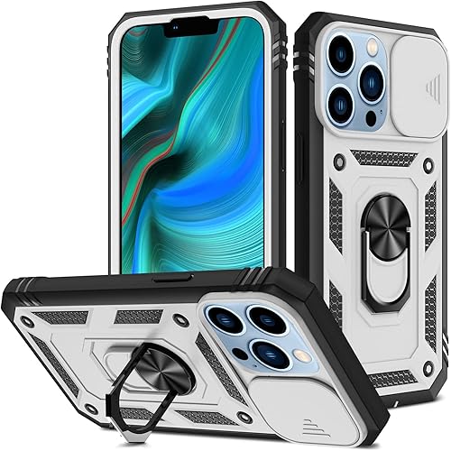 Vista 54 de Korecase Funda de protección para iPhone 12 y 12 Pro Ring Case con cubierta para lente de cámara, grado militar, resistente, de doble capa, cuerpo