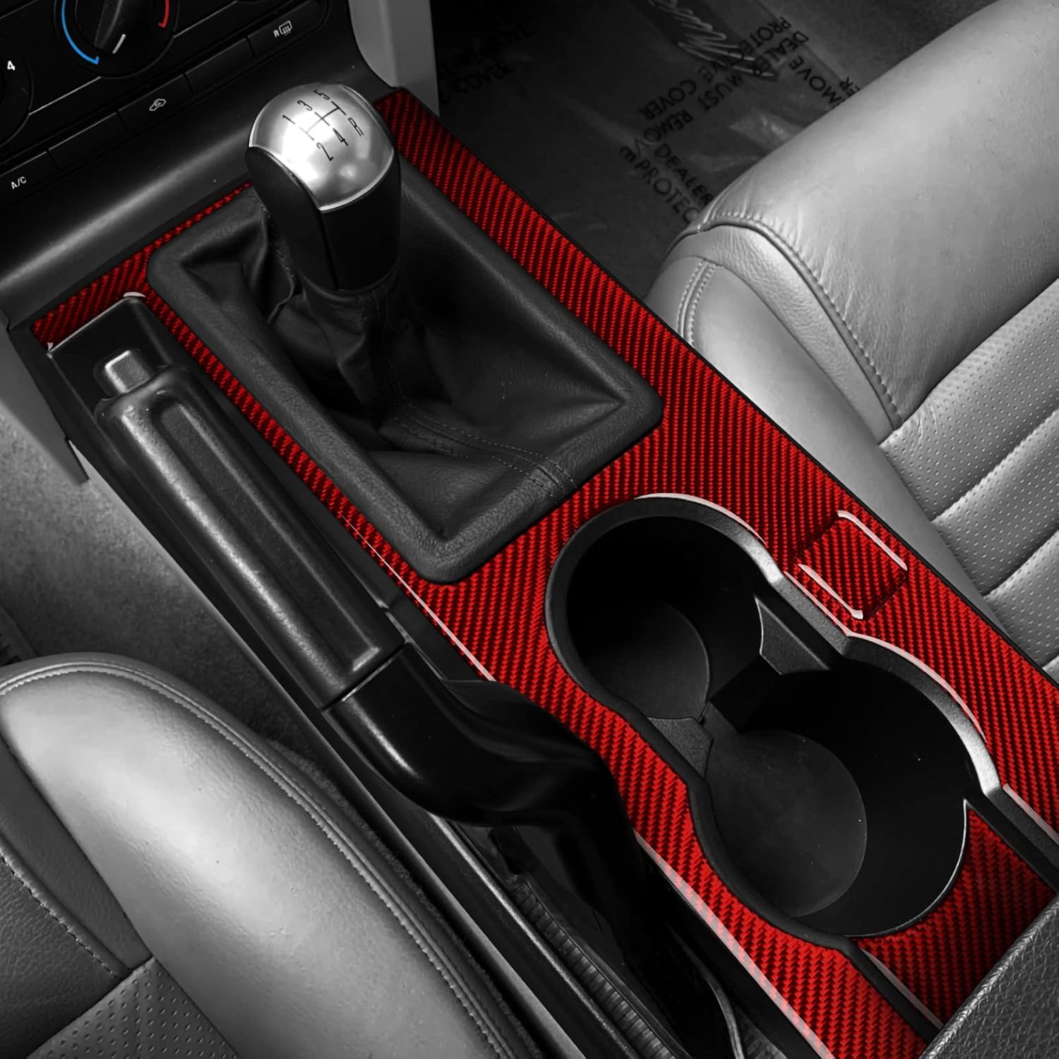 Car Gear Shift Box Panel Sticker Carbon Fiber Decal for Ford Mustang GT Shelby 2005 2006 2007 2008 2009 S197 Accessories