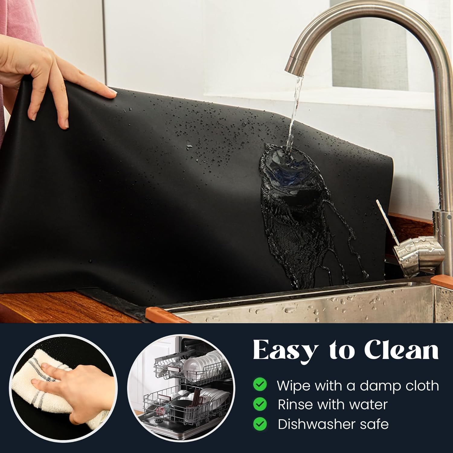 Pack of 3 Large Heavy Duty Oven Liner, 40cm x 32cm 0.3mm Extra Thick Teflon Oven Liners for Fan Assisted Ovens, Non Stick BBQ Grill Mat Suitable for Ovens, Grills, & Stove (50 * 60)