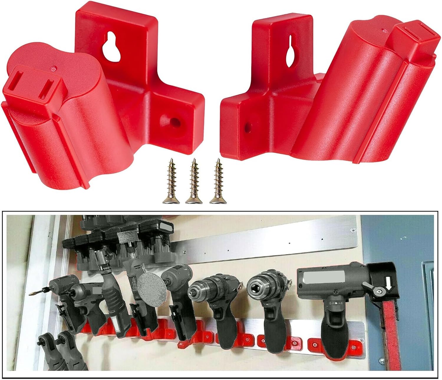 6 Packs Tool Holder Mount Compatible for Milwaukee 12V Drill Tool Hanger Power Tool Storage - Image 2