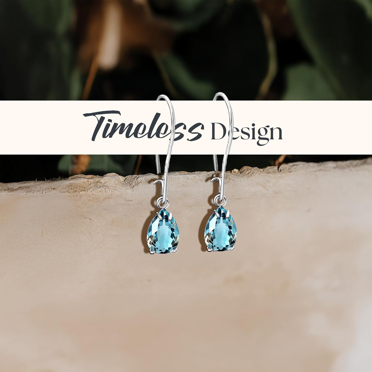 925 Sterling Silver Gemstone Earrings for Women - 7x10mm Teardrop Gemstone - Birthstone Jewelry - Elegant Gift for Wife, Daughter, Sister - Image 4