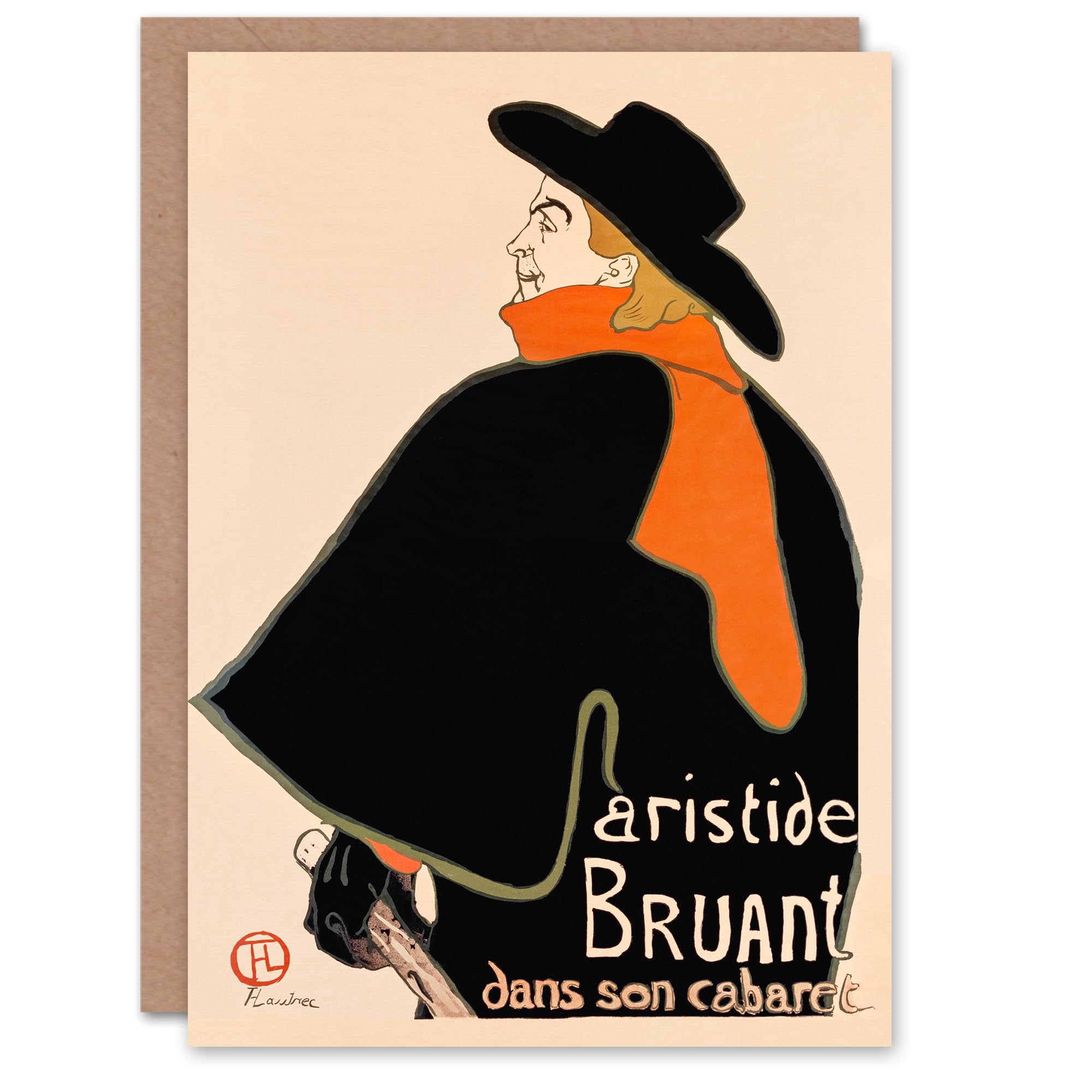 Artery8 Toulouse Lautrec Art Card Aristide Bruant in His Cabaret