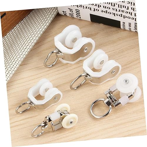 Miniatura 8 de DECHOUS 60 piezas polea pista rueda cortinas plástico metal blanco