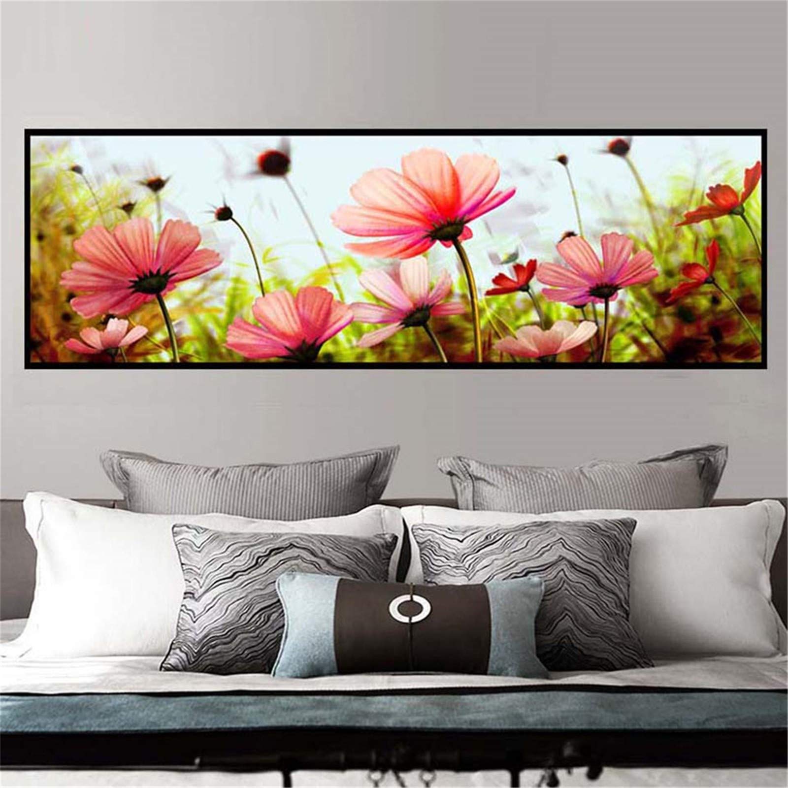 Diamond Painting 5D Fiore Rosso - Kit Completo 30x40 Cm Con Diamanti Rotondi - Tela Adesiva, Fai Da Te