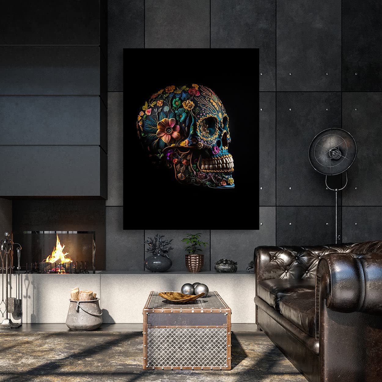 Amazon.co.jp: Sense Canvas Skull カラフル メキシカン シュガー