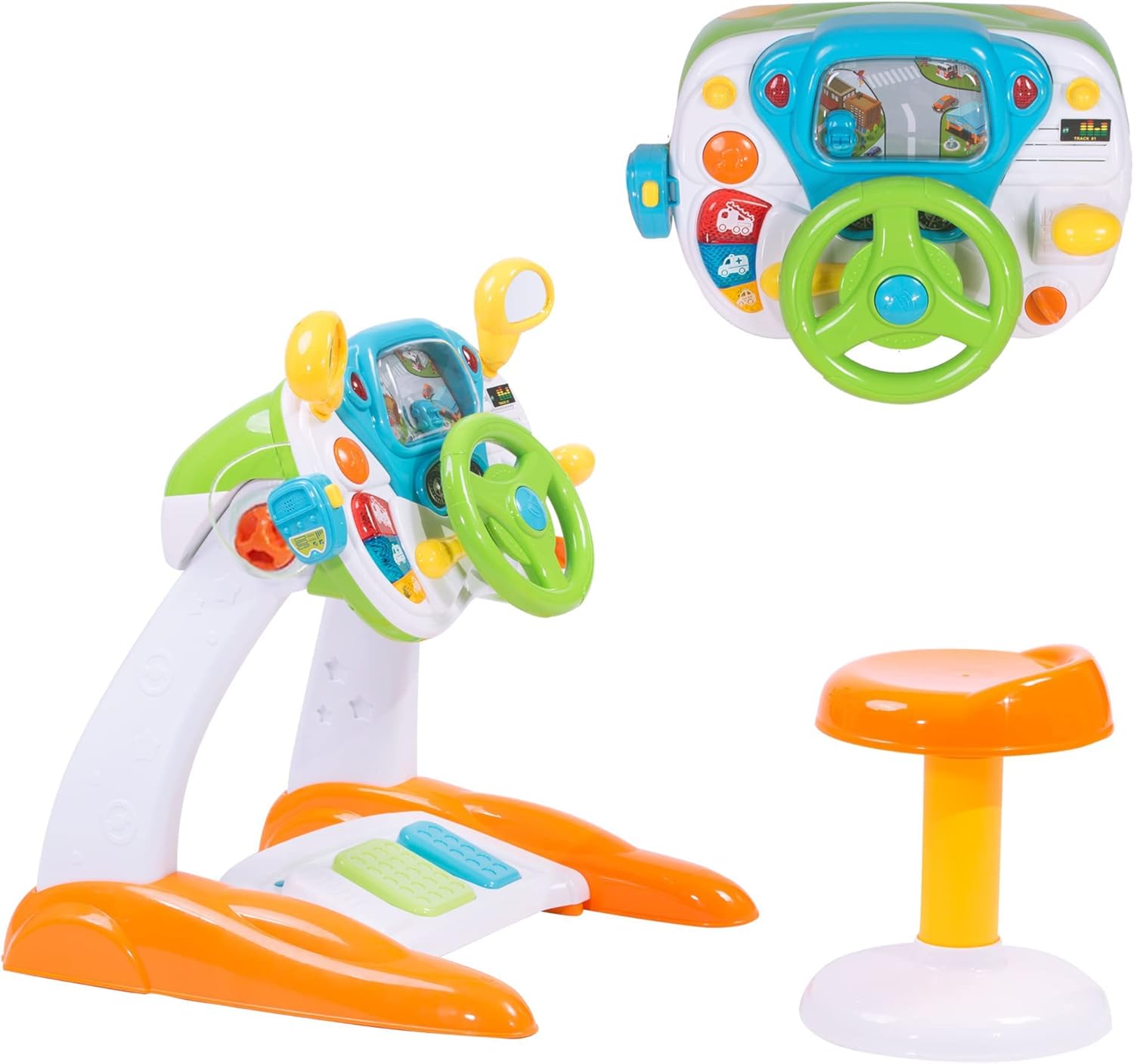 COLOR TREE Kids Toy Steering Wheel Pretend Play Ride on Car