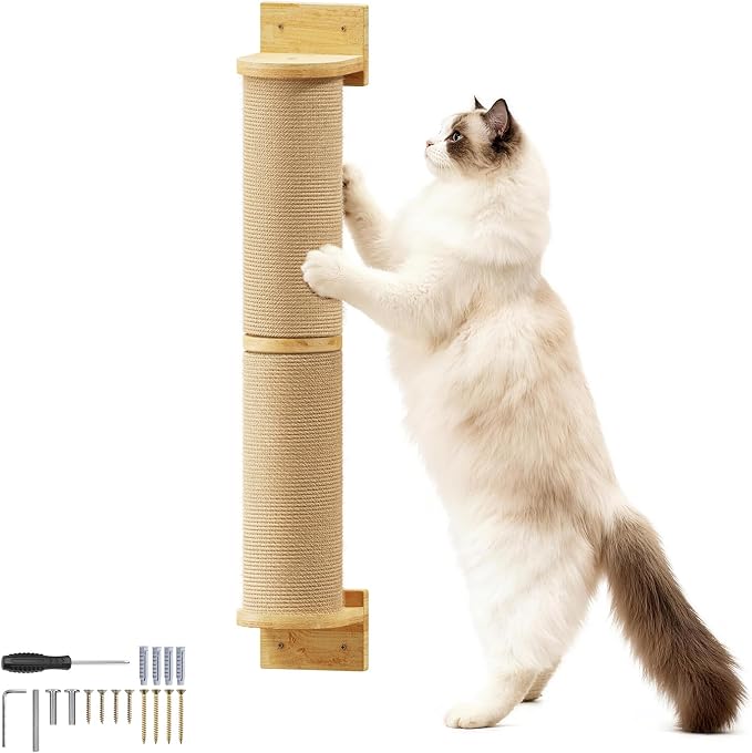 Rascador de Pared para Gatos con Poste de Sisal y Madera miniatura 7