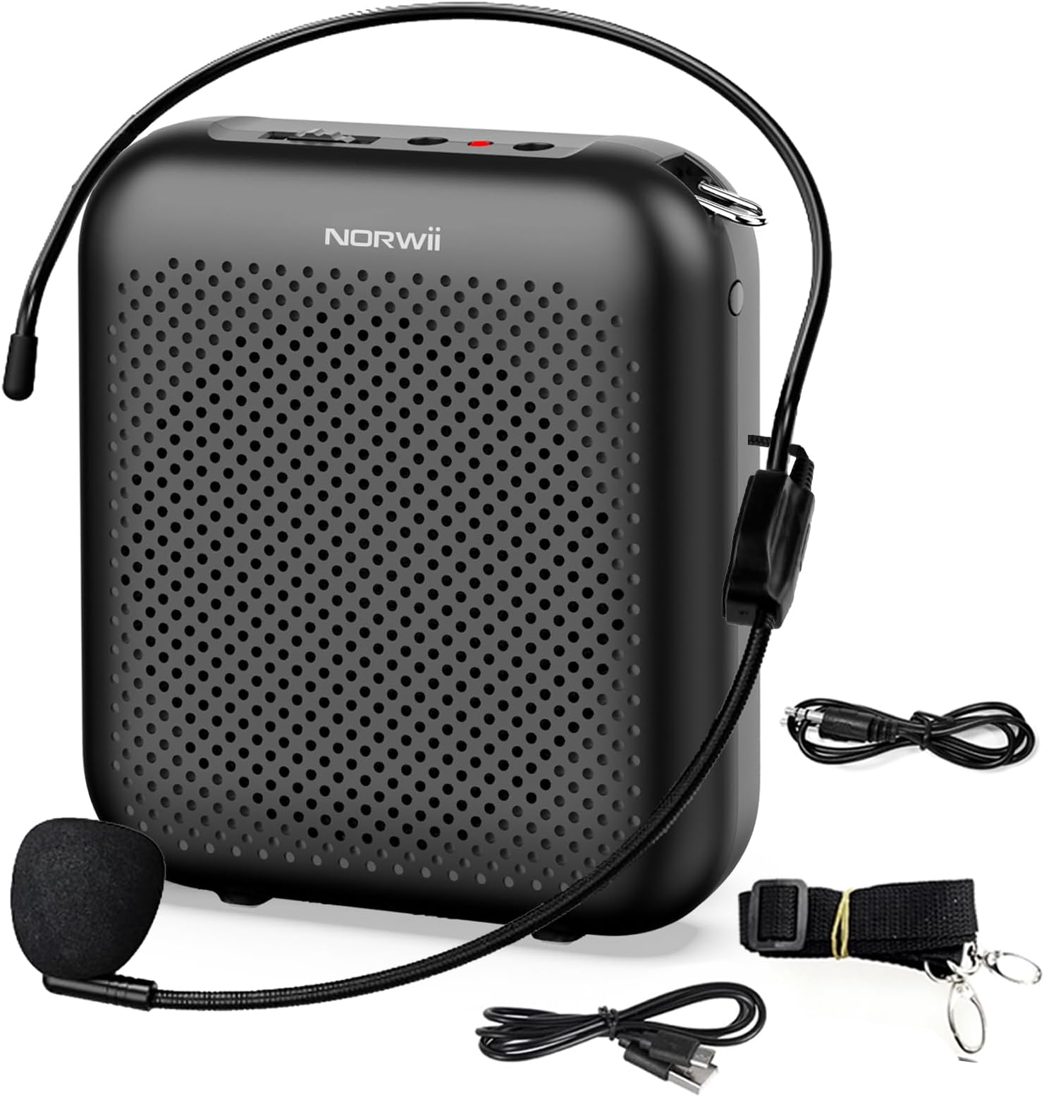 NORWII Mini Voice Amplifier Portable Rechargeable with Wired Microphone Headset & Waistband, Personal Voice Amplifier for Teachers, Presentation, Tour Guides, Meeting, Coaches