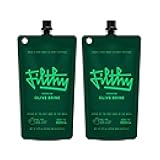 Filthy Olive Brine, Premium Cocktail Mixer, Filtered for Dirty Martinis, Olive Juice for Cocktails Made from Naturally Cured Olives, Non-Alcoholic, Non-GMO, Gluten Free, 8 Oz Pouch, 2 Pack
