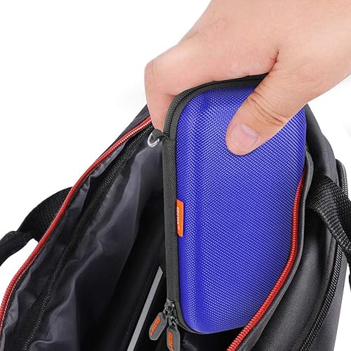 Miniatura 6 de GLCON - Funda de transporte con cargador a prueba de golpes, color azul, pequeña funda rígida de EVA para disco duro WD Seagate Toshiba, banco de