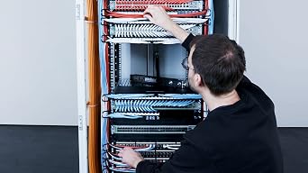 PATCHBOX 365 Cat.6a - 24-Port Patch Panel with Retractable Cable Management System for 19 Racks, Includes Flat 10GB Network Cables for Easy Network and Server Rack Setup (STP, Green, 0.8m / 8RU)