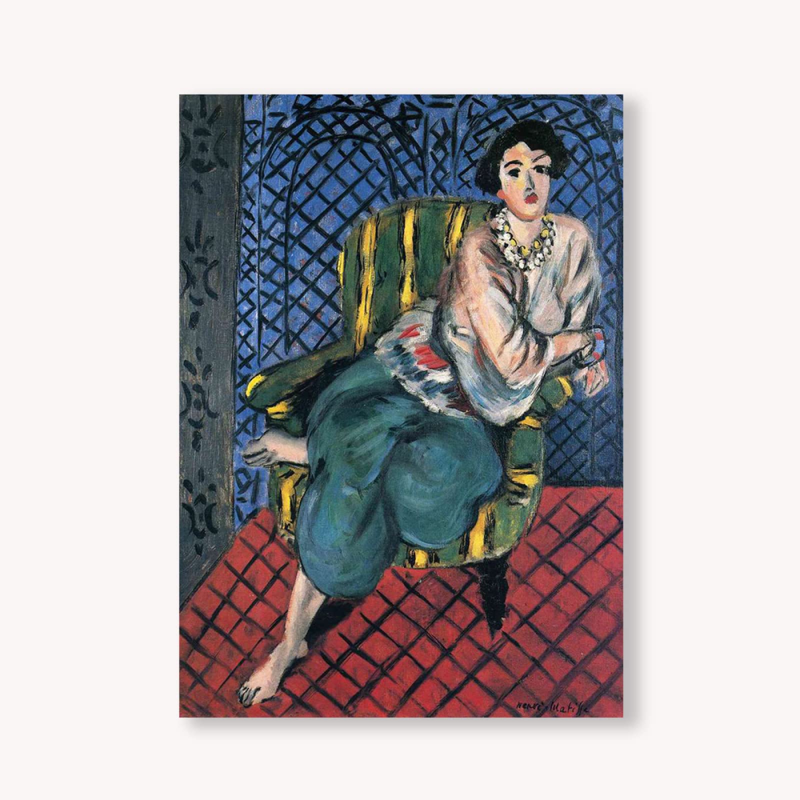 Amazon.co.jp: アンリマティス絵画椅子に座っている女性ポスター