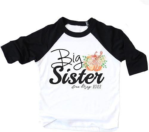 Personalized Big Sister Shirt Pumpkin Pregnancy Announcement Shirts Handmade Sibling tShirts Fall