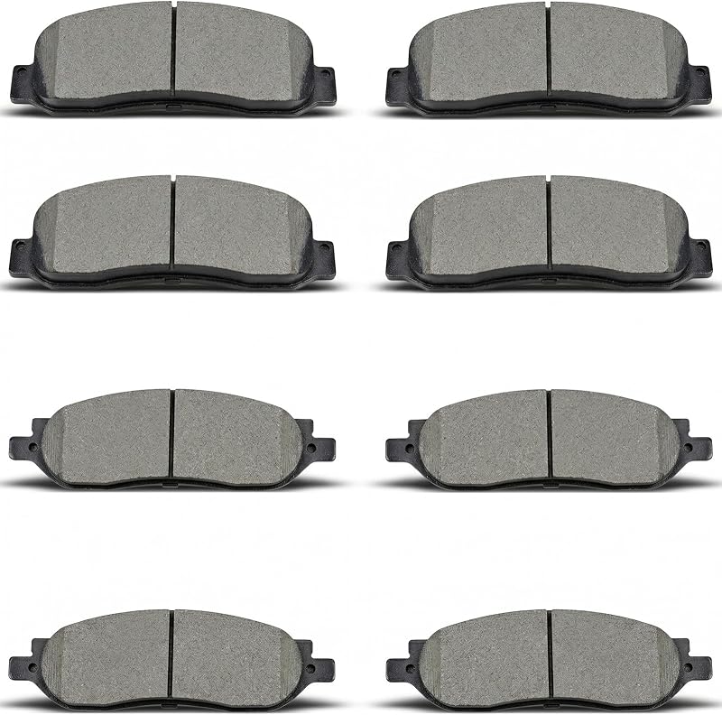 Jogo de Pastilhas de Freio Cerâmicas D1068 D1069 DYZJKWJW Dianteiras e Traseiras para Ford F-250 e F-350 Super Duty – 8 unidades
