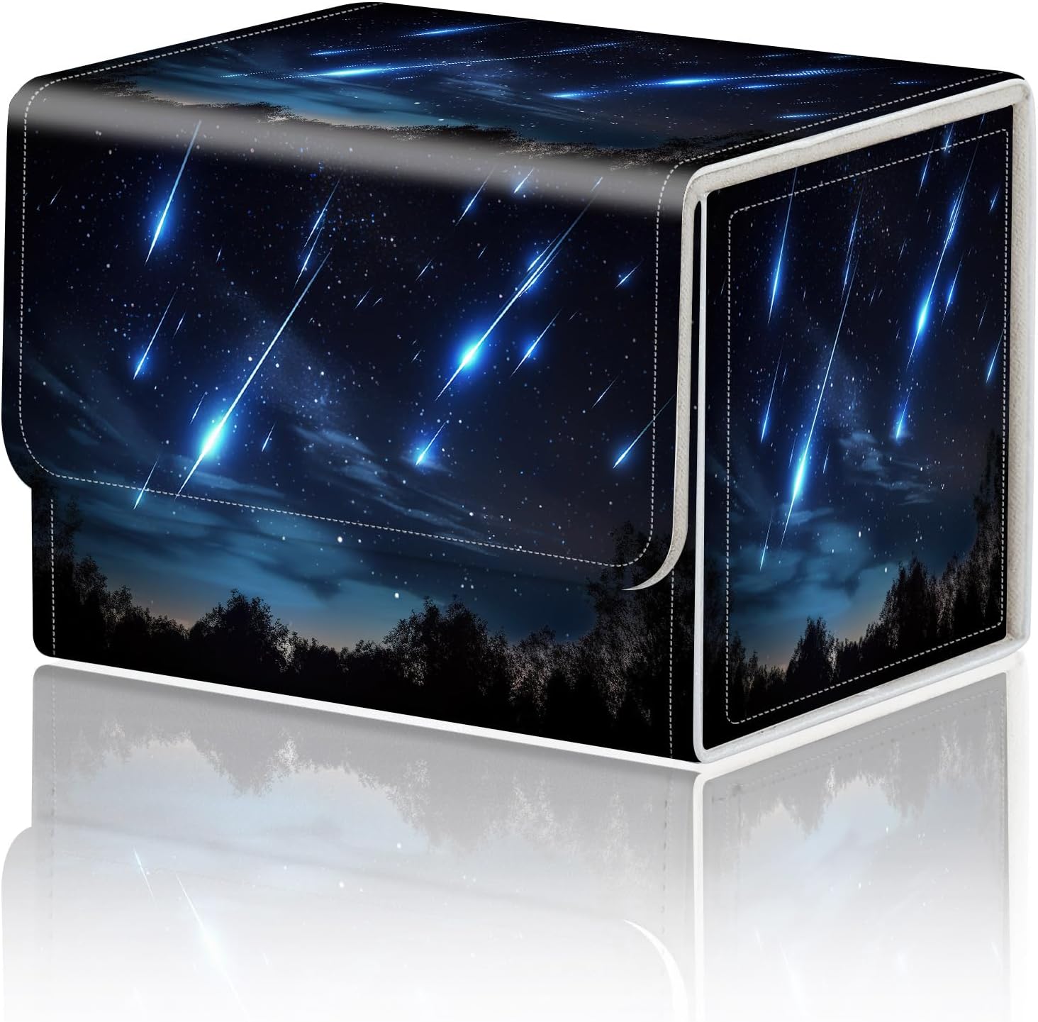 for MTG Playmat with Card Game Storage Box, Creative Pattern for MTG Card Box for TCG Playmat for Trading Card Game, Blue Sky Meteor Streaks