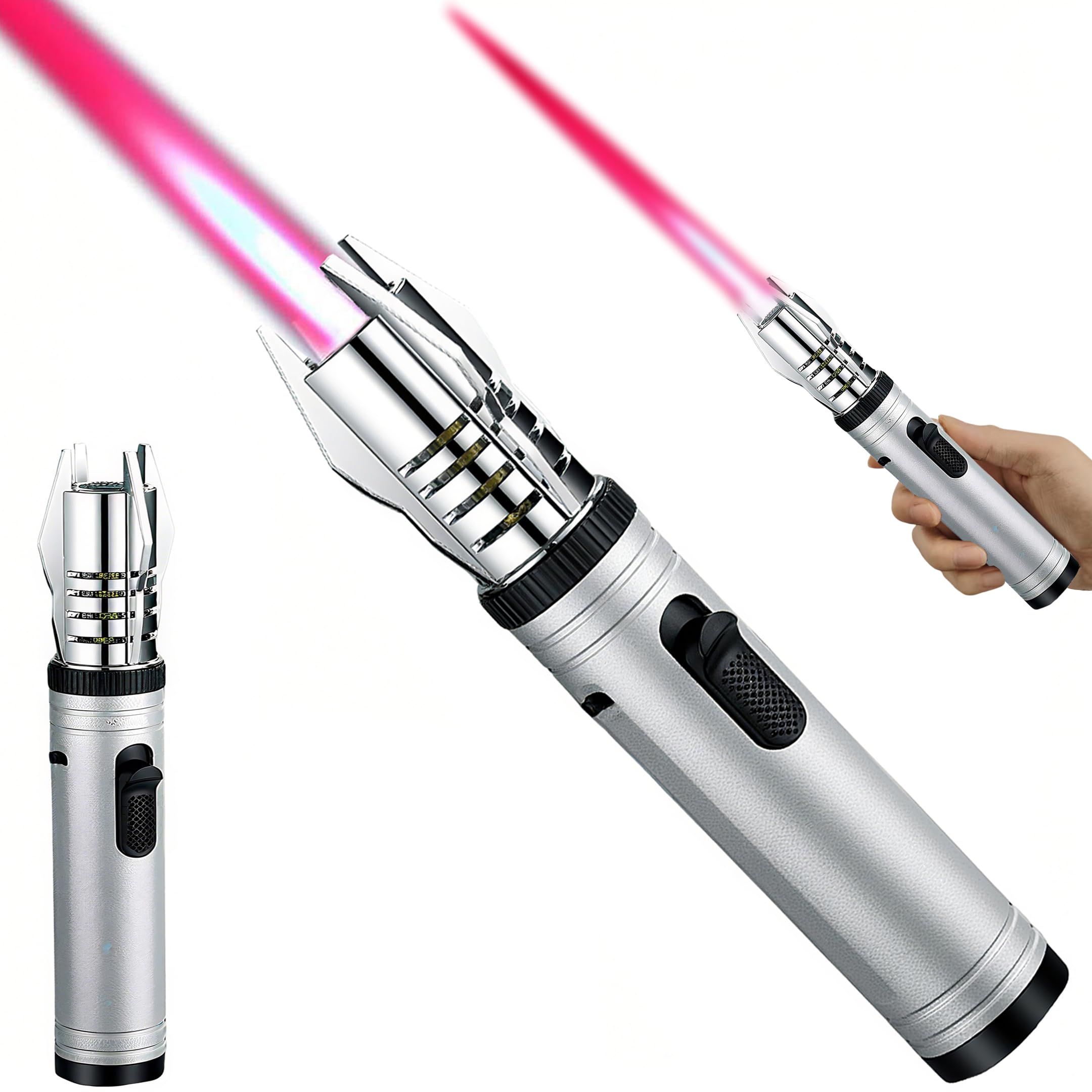 Torch Lighter Refillable Butane Windproof Jet Lighter with Safety Lock Adjustable Flame for Cooking Camping BBQ Baking Kitchen