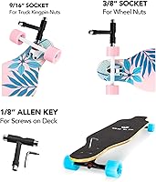 Vista 2 de Patineta Longboard de 41 Pulgadas, 8 Capas de Arce Canadiense, Longboards de Caída Libre para Jóvenes y Principiantes