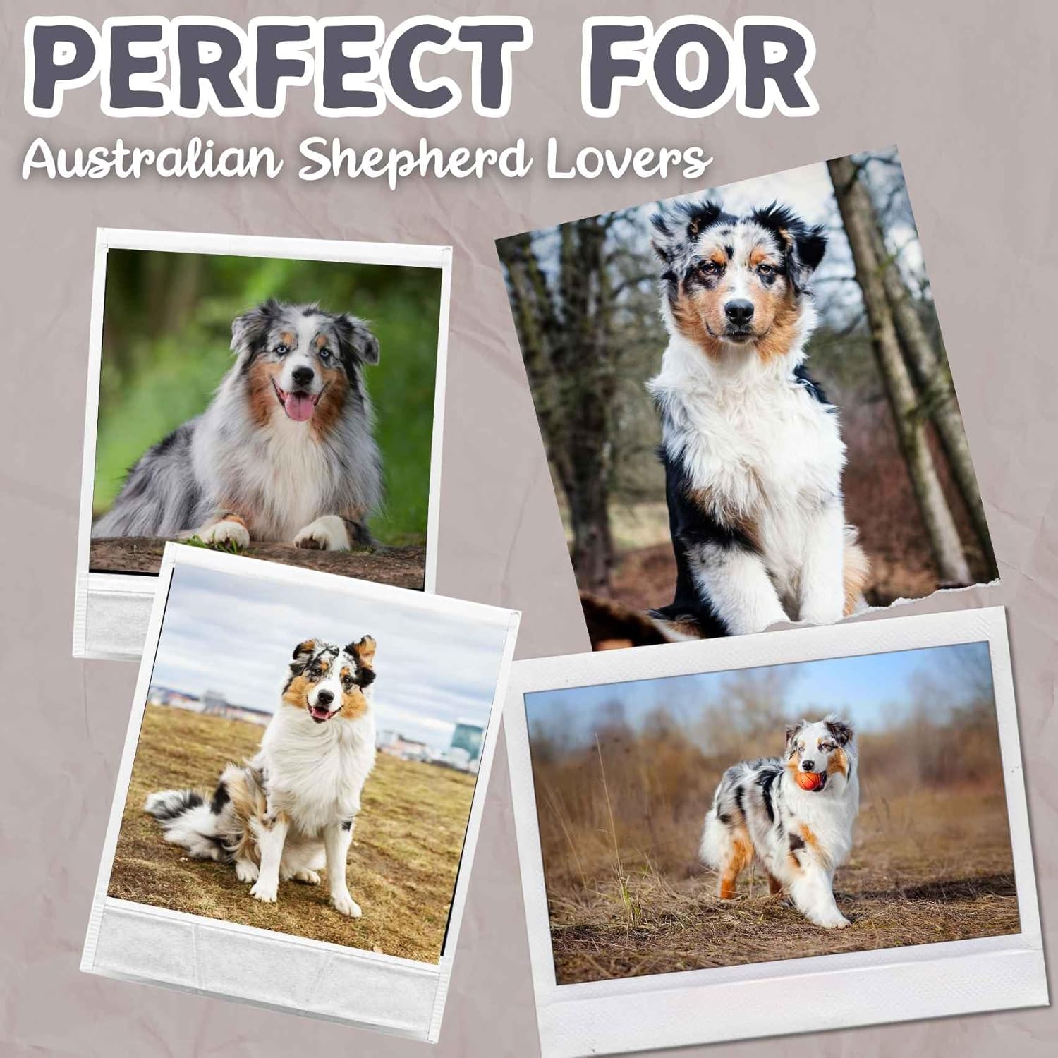 Australian Shepherd Gifts for Dog Lovers & Dog Mom, Wearable Flannel Australian Shepherd Blanket Hoodie with Two Large Pocket