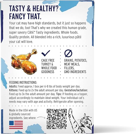 The Honest Kitchen Human Grade CateTM Grain Free Turkey Pate Wet Cat Food, 5.5 oz (Pack of 12)