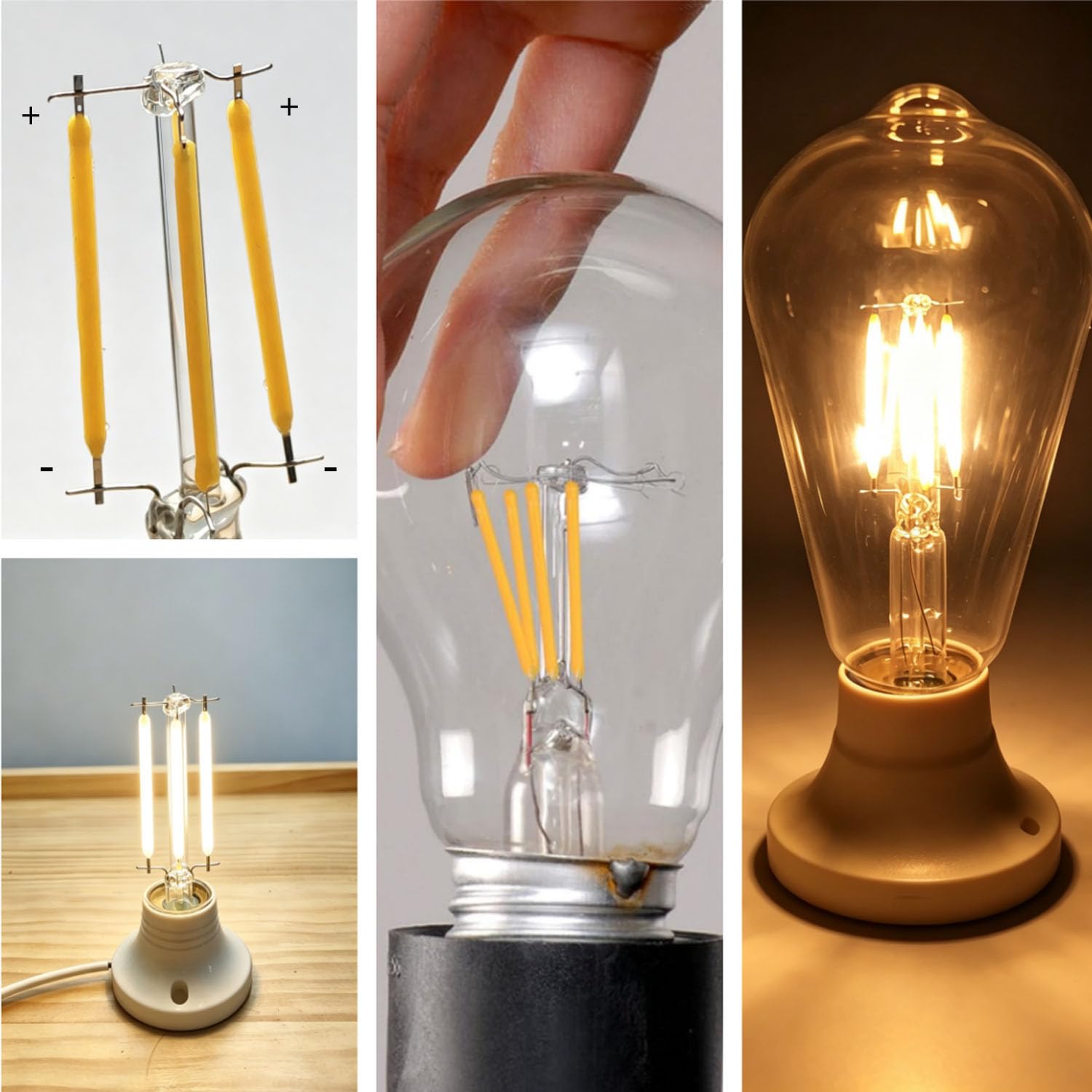 100 sztuk LED filament 3 V części zamienne żarówka Edison LED (18-64 mm) DIY Incandescent Dioda Lighting Fittings Purple 54 mm