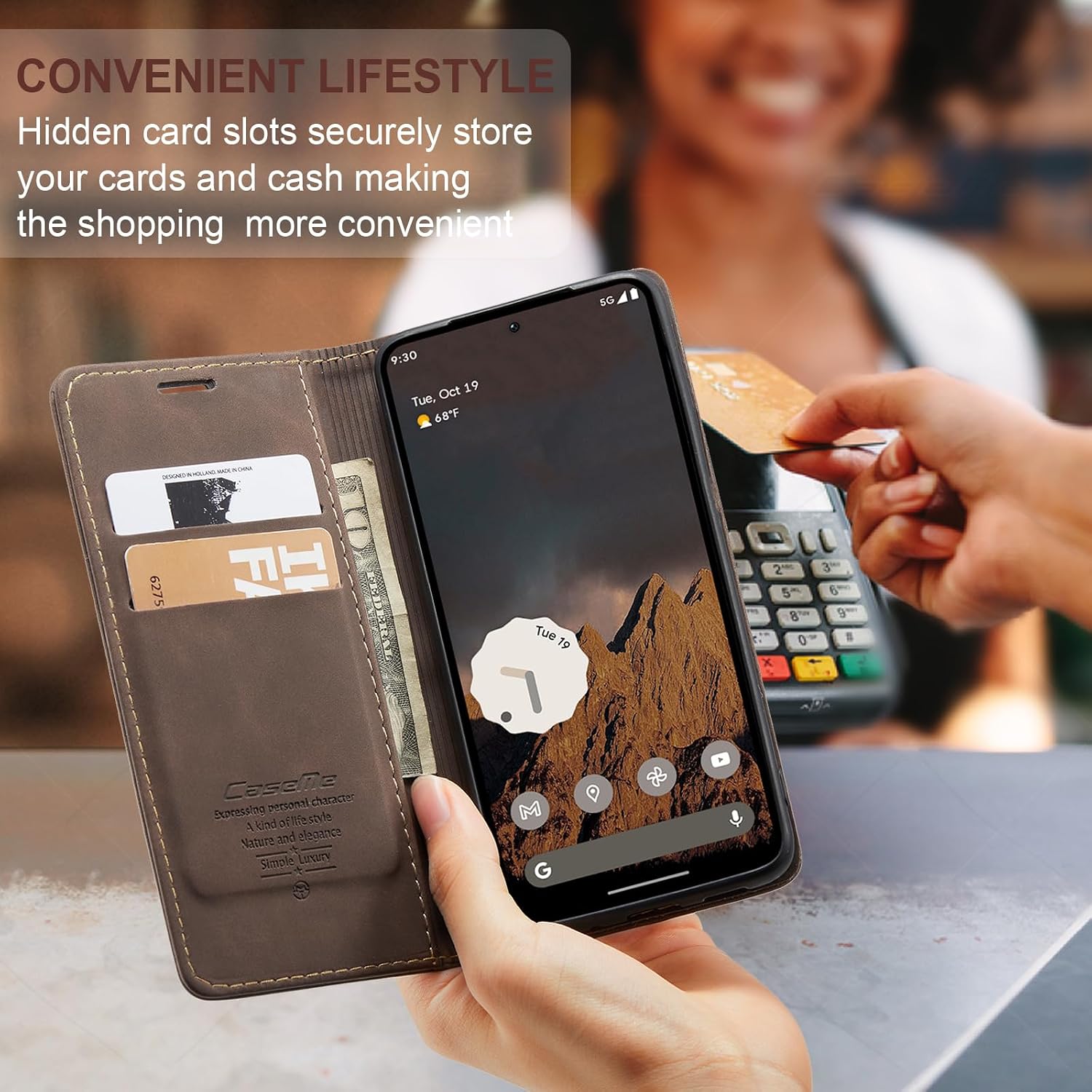 for Google Pixel 10/10 Pro 6.3", Pixel 9/9 Pro 6.3" Flip Fold Leather Wallet Case with Credit Card Slot and Kickstand Magnetic Closure Protective Cover for Pixel 10/10 Pro/9/9 Pro (Coffee)