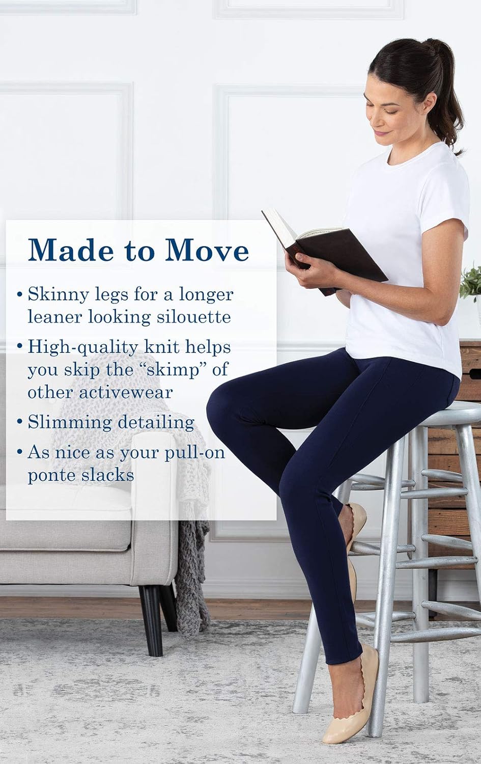 PajamaJeans Women's Black Yoga Dress Pants