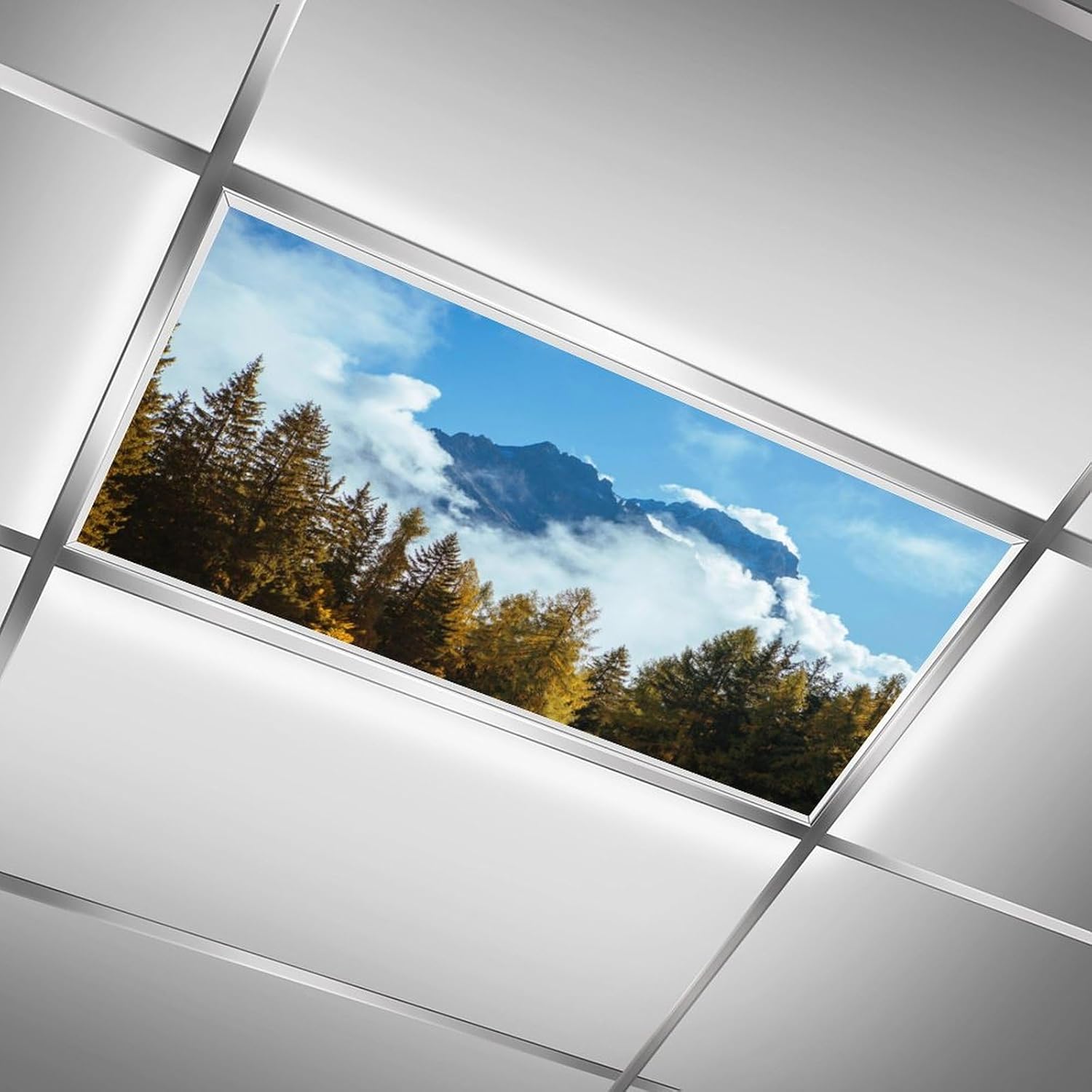 Sunnyhut 2 Pcs Fluorescent Light Covers for Ceiling Lights,Mountain