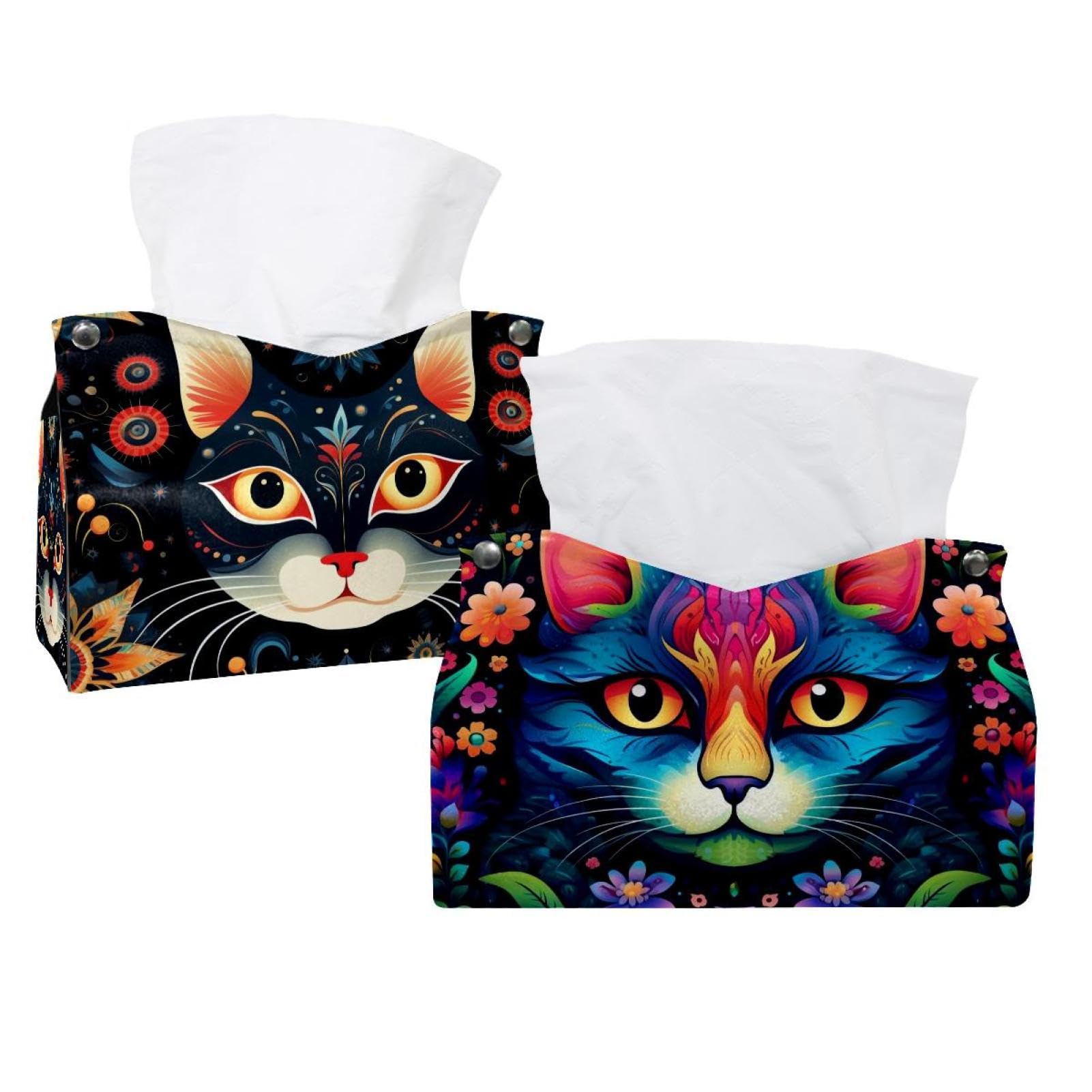 Boîte à mouchoirs lot de 2 housses en tissu pour décoration maison et bureau