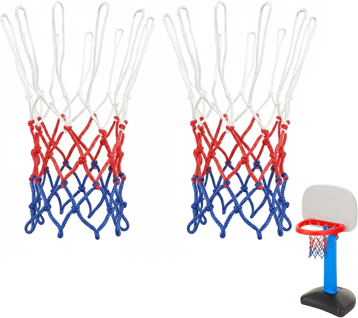 Basketball Net Compatible with Little Tikes,12 Loops,Red-White-Blue
