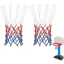 Basketball Net Compatible with Little Tikes   12 Loops Professional Basketball Net Replacement, Heavy Duty Outdoor Basketball Hoop Net, Red-White-Blue