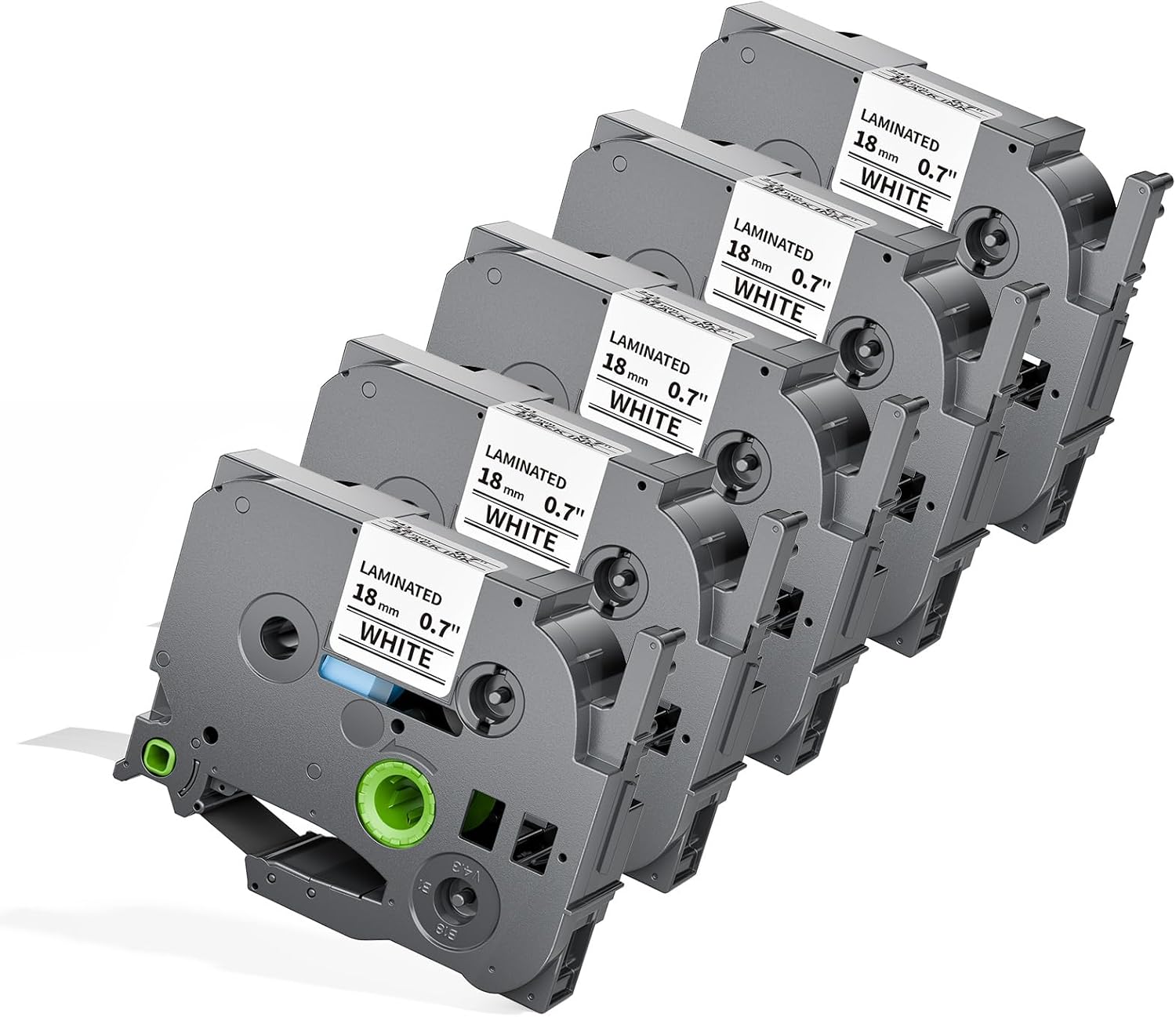 TZe-241 for PT-D400 D410 D460BT D610 D610BT Cube Plus Label Maker Compatible with Brother P Touch Label Tape 18 mm (3/4) Inch TZe241 Refills Tz Tape 18mm 0.7 Laminated White, 26.2 Feet (8m), 5-Pack