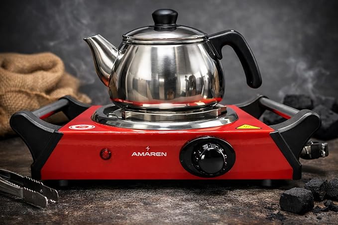 Estufa Eléctrica de 1 Puesto, Placa Calefactora con Control de Temperatura Ajustable miniatura 3