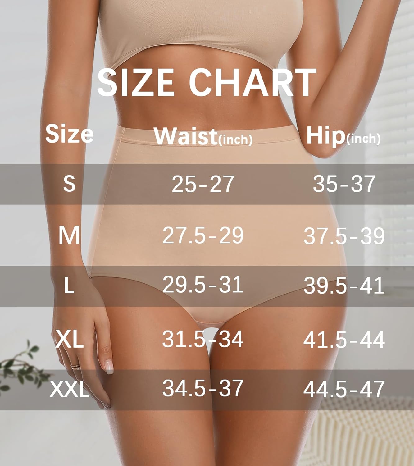 Envlon Womens Cotton Underwear High Waisted Panties Soft Stretch Full Coverage Postpartum Ladies Briefs Multi Pack - Image 7