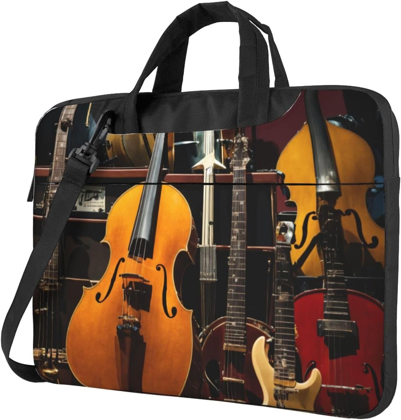 electric guitar Print Laptop Shoulder Bag Messenger Bag Notebook with Accessories Pocket 13/14/15.6 inch