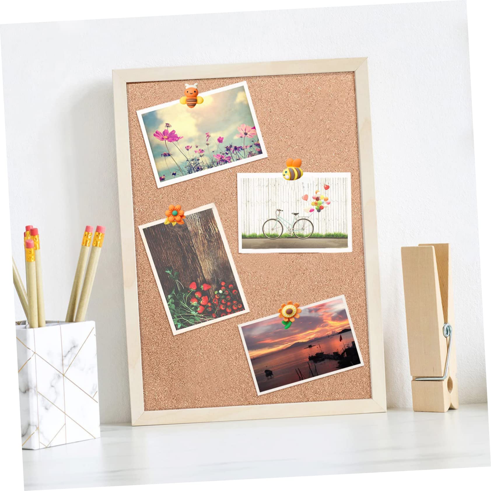 SHINEOFI 120stücke Dekorative Pinnwandnadeln Süße Bienchen-Designs Aus Hochwertigem Harz Für Fotos Landkarten Und Bulletin Boards Wiederverwendbar Und Einfach Zu Handhaben