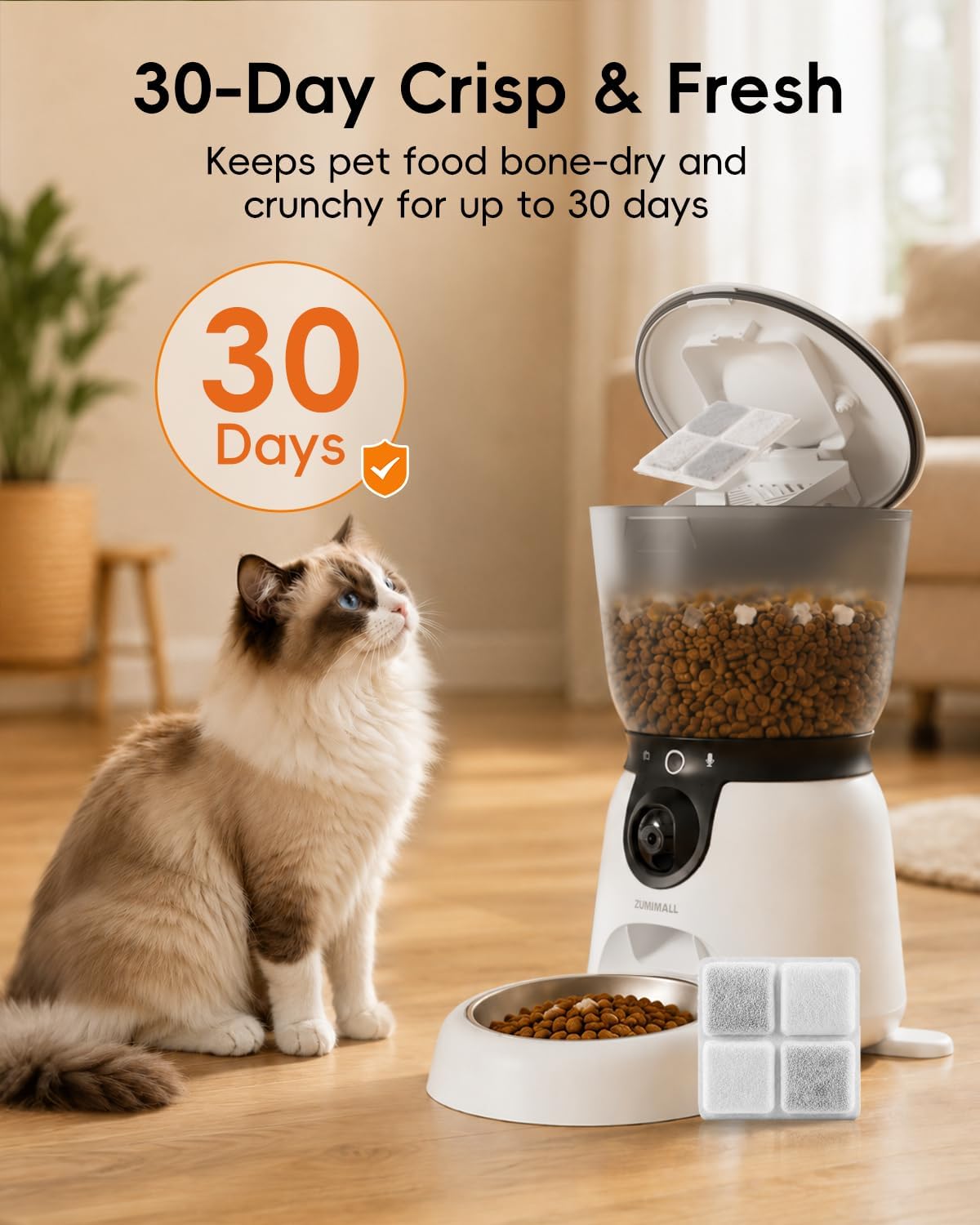 4PACK Pet Food Desiccant Bags for ZUMIMALL PET6 Automatic Cat Dog Feeders image 2