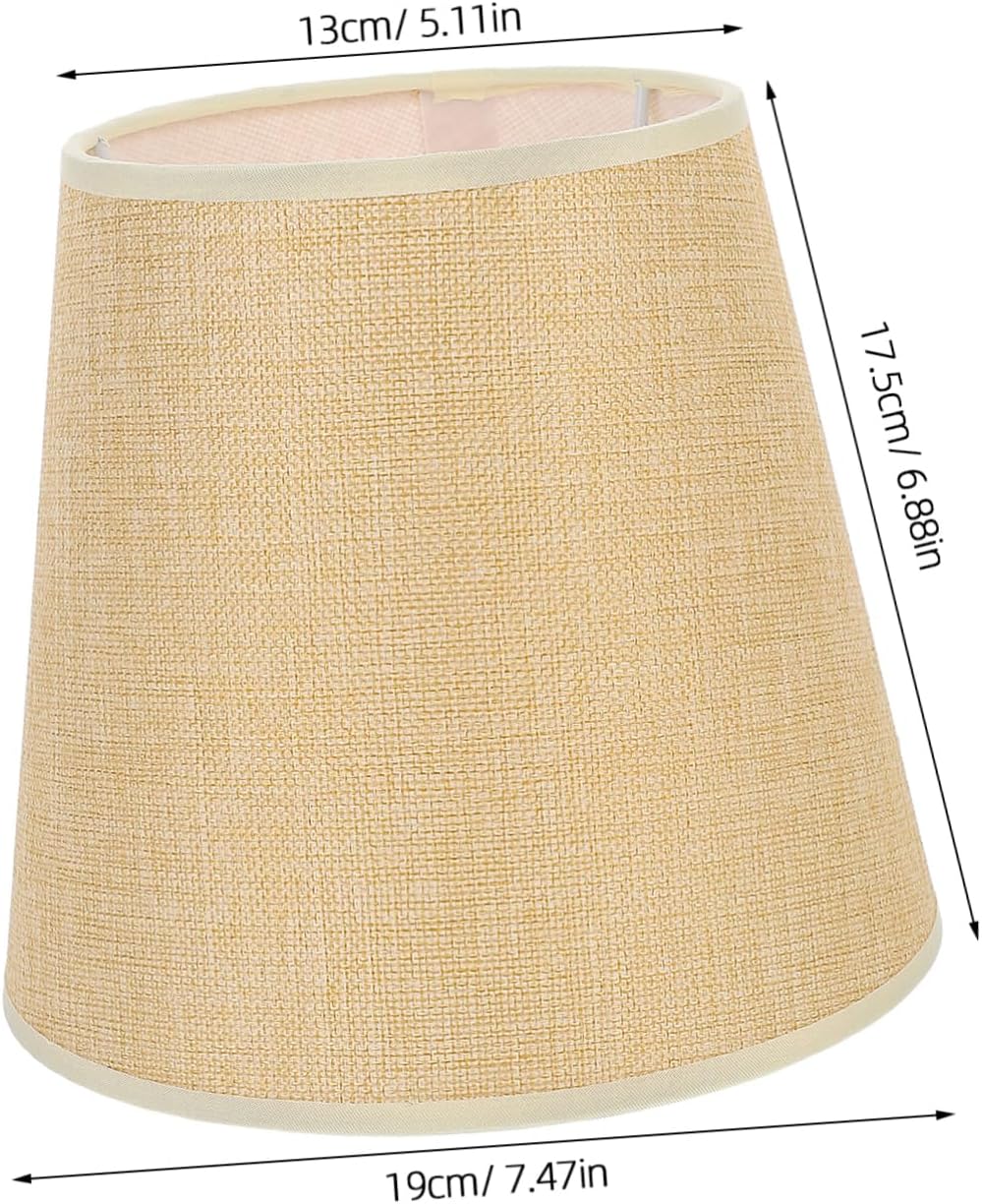 BESTOYARD Lampshade Small Lamp Shade Drum Table Lamp Shade Light Bulb Cage Guard Floor Lamp 7.4 In Fabric Light Shades Rattan Lamp Shade Rustic Burlap Lamp Shade E27 Light Kit Iron Protection