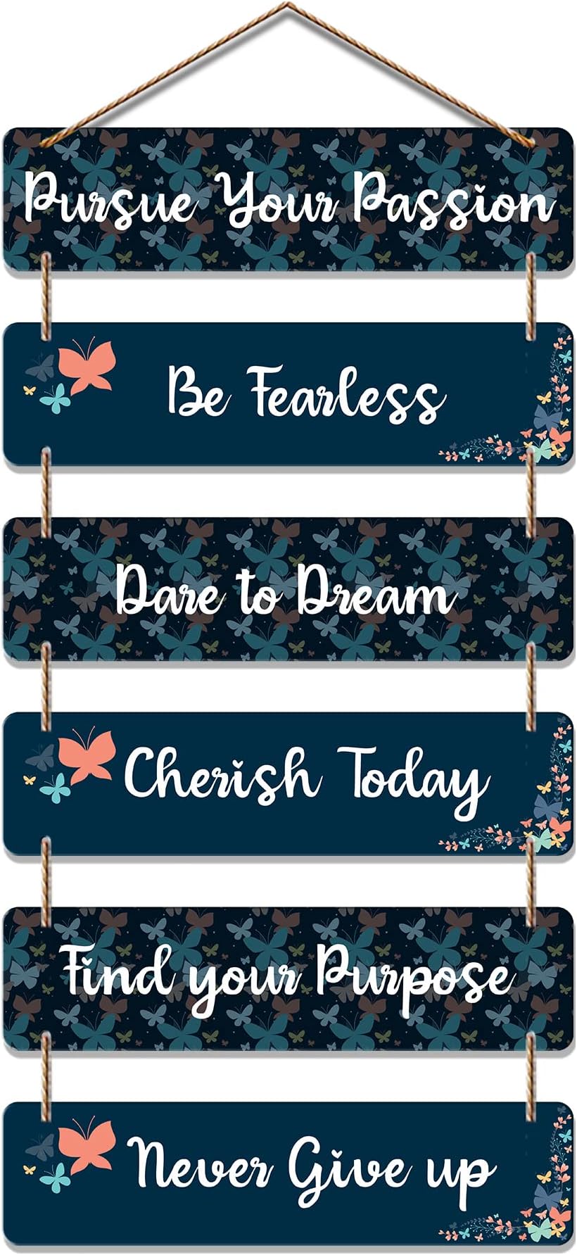 Artvibes Decorative Wall Hanging Wooden Art Decoration Item for Living Room | Bedroom | Home Decor | Gifts | Quotes Decor Item | Wall Art for Hall | MDF Wall Decoration, Set of 6(WH_3246N)